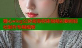 糖心vlog公孙离带你体验精彩瞬间轻松制作专属视频
